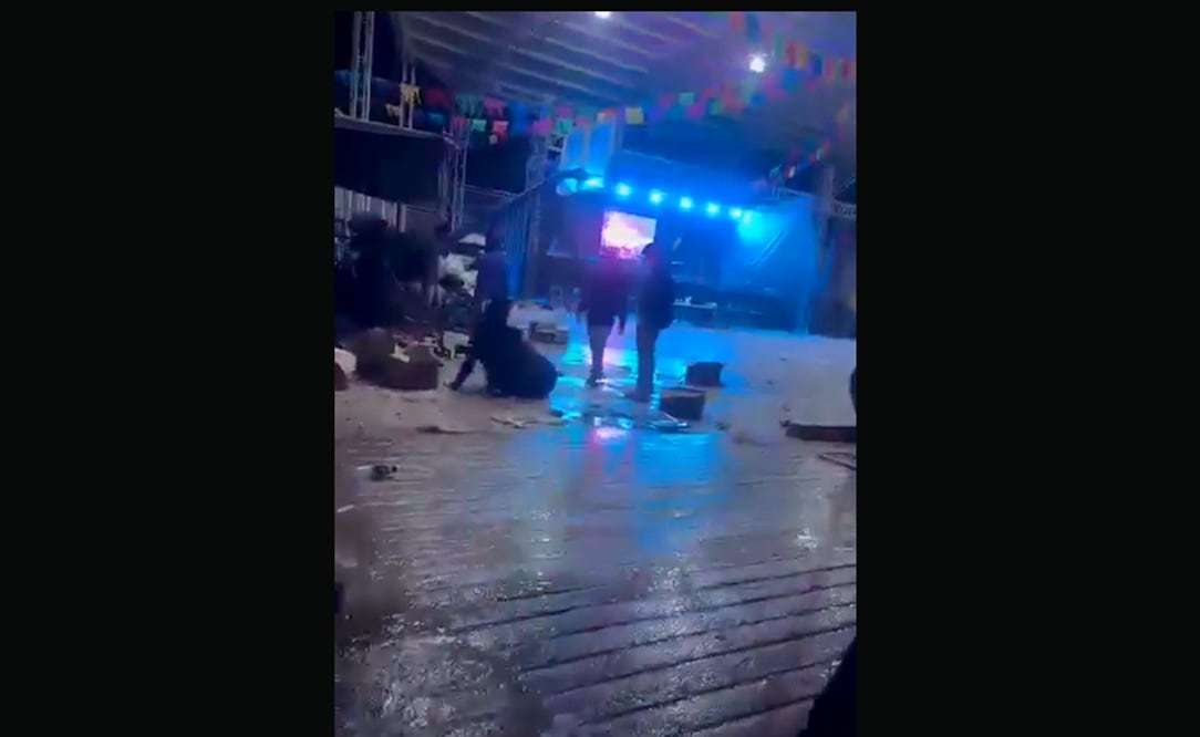 El tesorero municipal de Santiago Amoltepec, Armando Roque, resultó herido tras balacera en baile popular. Foto: imagen de video