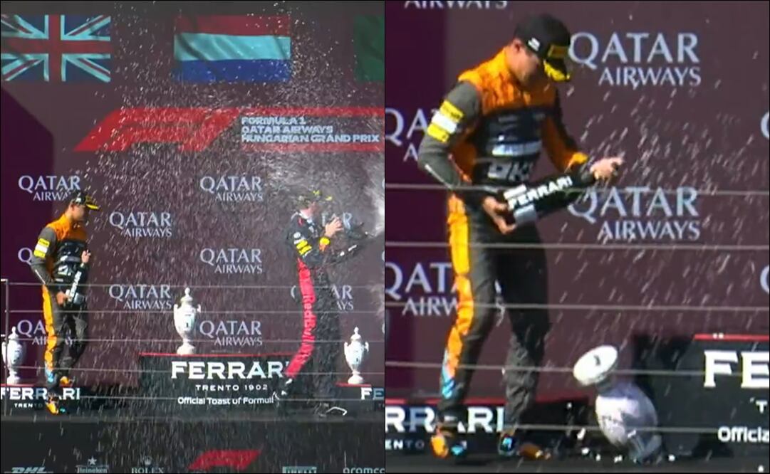 Lando Norris rompió el trofeo de Verstappen - Foto: Especial
