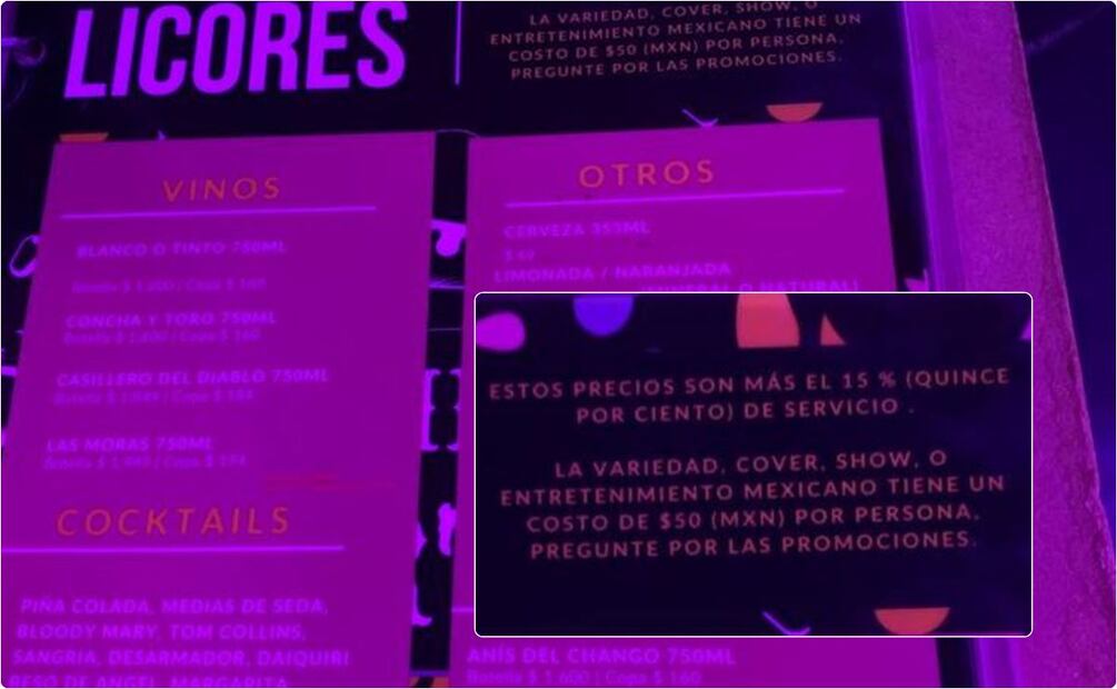 En el restaurante La Martina en Garibaldi se cobra el 15% de propina sobre los alimentos. Un monto obligatorio. / Foto: Selene Alonzo Romero.