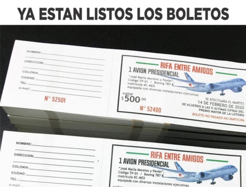 No cesan los memes por posible rifa de avión presidencial
