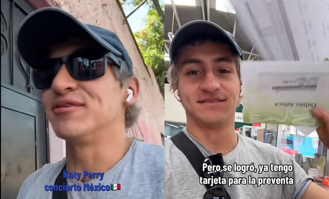 Fanáticos de la cantante acudieron a sacar su tarjeta en Banco Azteca para acceder a la preventa de su show en México. Fotos: Tiktok @efrenesqueda