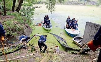 Inician limpieza en el lago de Huayamilpas