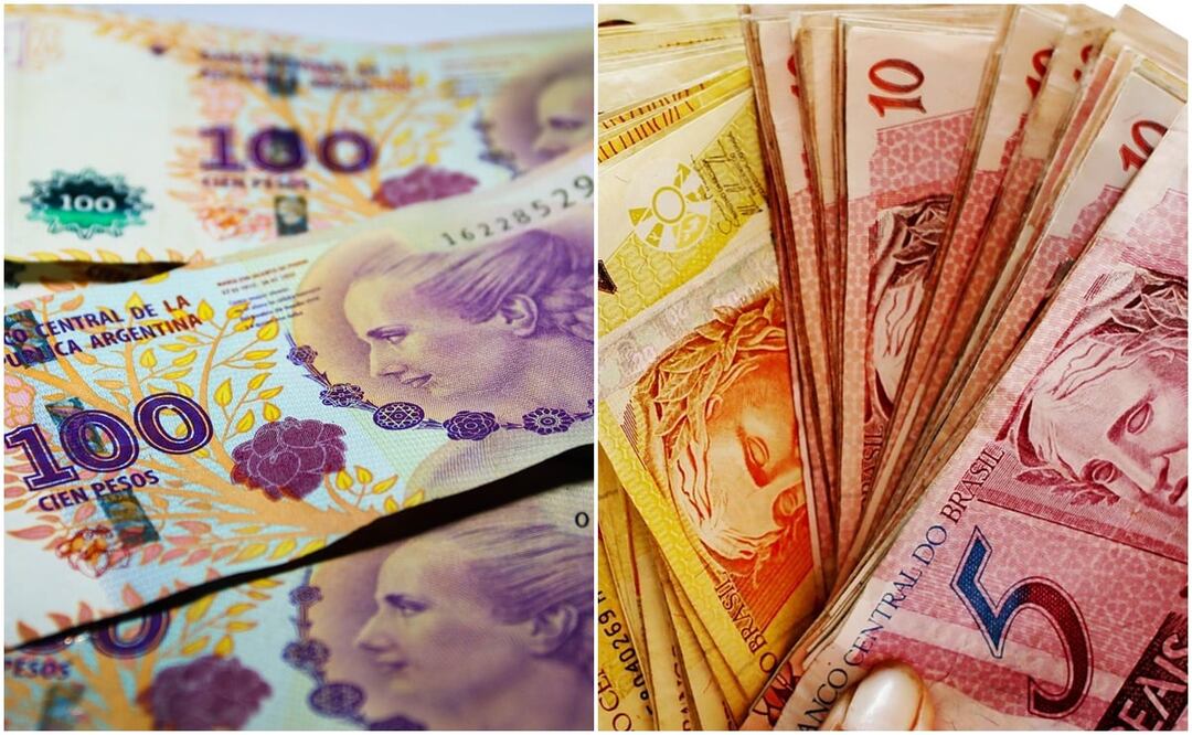 Monedas de Argentina y Brasil. Foto: Pixabay
