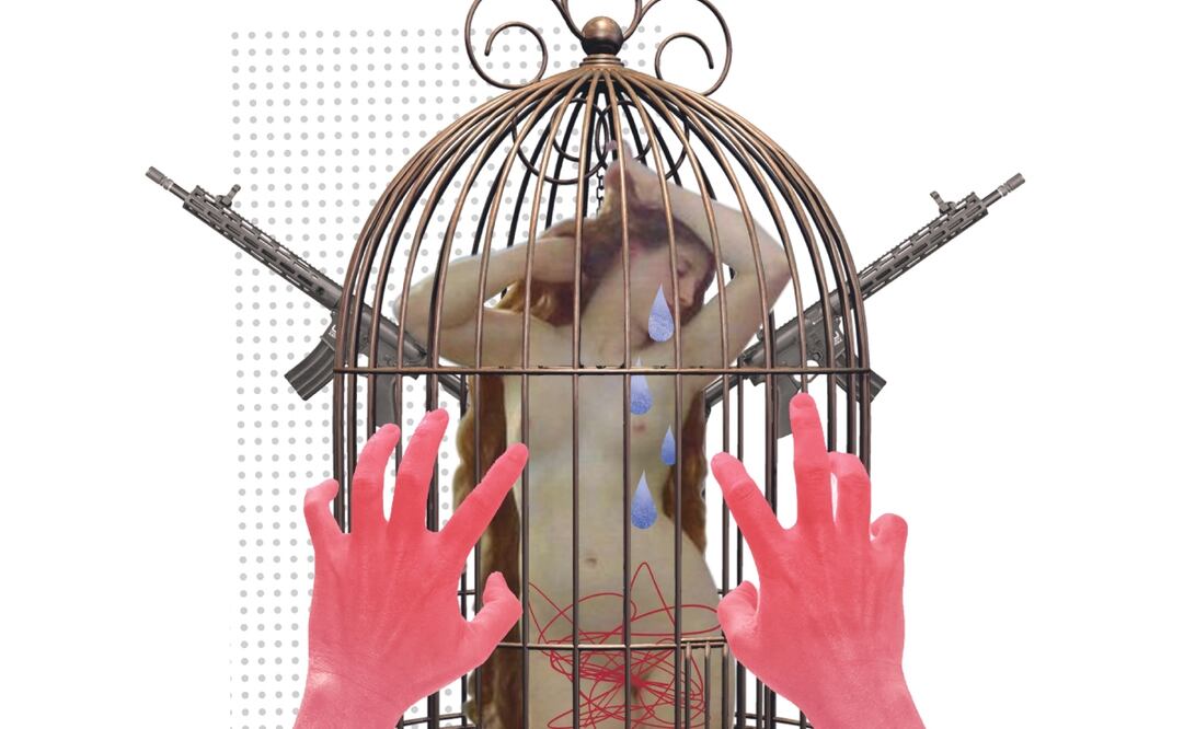 Melissa fue secuestrada por el crimen y logró escapar; fue prostituida y obligada a pagar una cuota de 35 mil pesos en BC. Ilustración de Liliana Pedraza