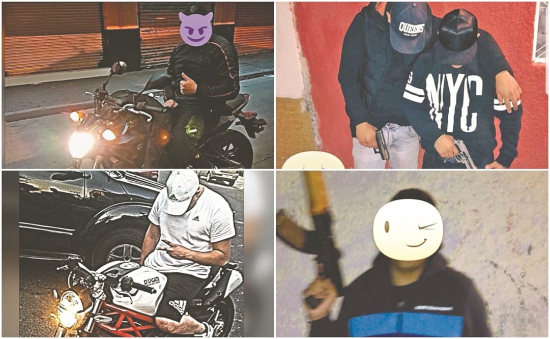 Imágenes captadas de las redes sociales de David “N”, El Pistache, en las que siempre ocultó su rostro. ESPECIAL