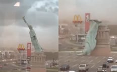 Fuertes ráfagas azotan Brasil; viento derriba réplica de la Estatua de la Libertad