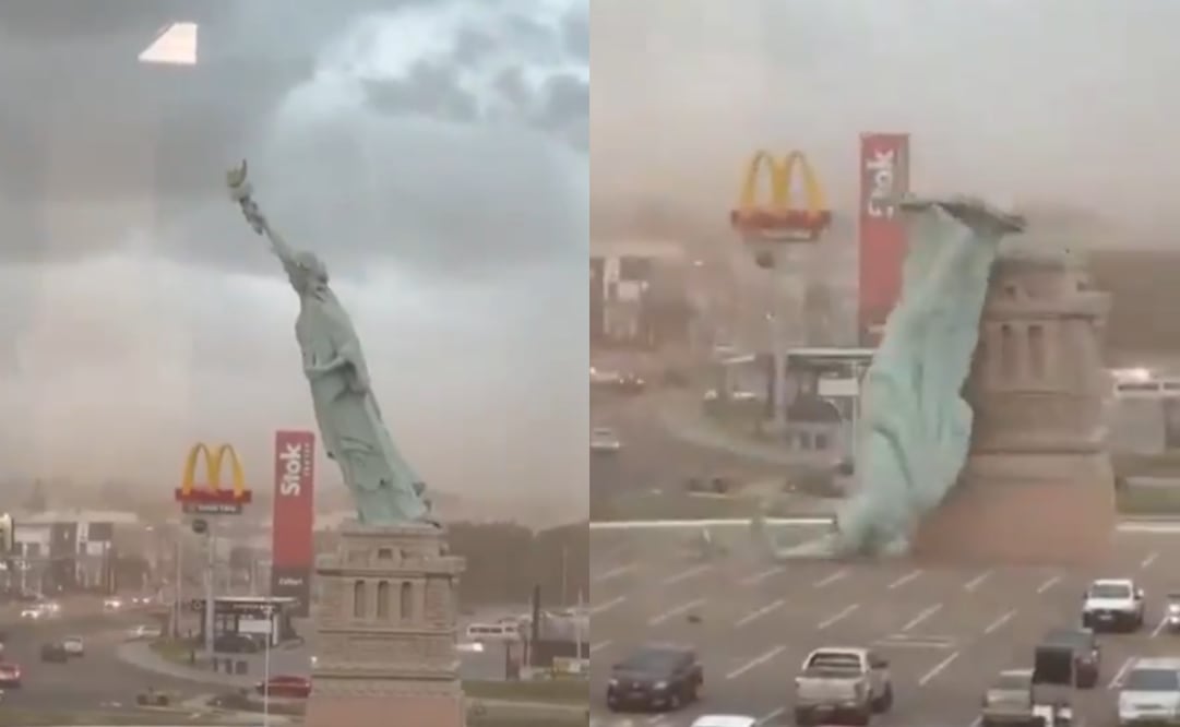 Réplica de Estatua de la Libertad en Brasil. (15/12/25) Fotos: Captura de video