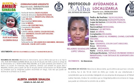 Emiten alertas de búsqueda para Rubí Guzmán de 6 meses y Milagros López de 30 años