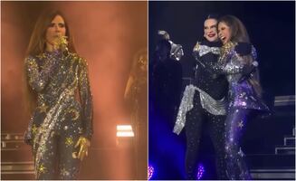 Gloria Trevi recibe a María Raquenel arriba del escenario; "mi amiga", la llama 