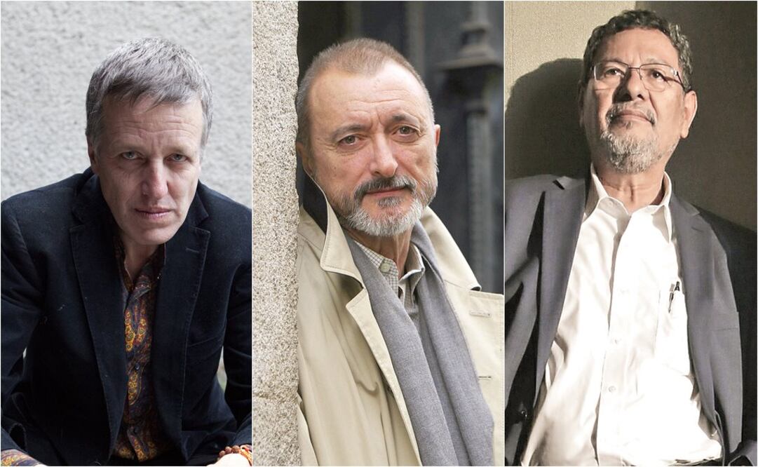 Xavier Velasco (i), Pérez-Reverte (c) y Elmer Mendoza (d) formarán parte del espacio FOTO:ARCHIVO