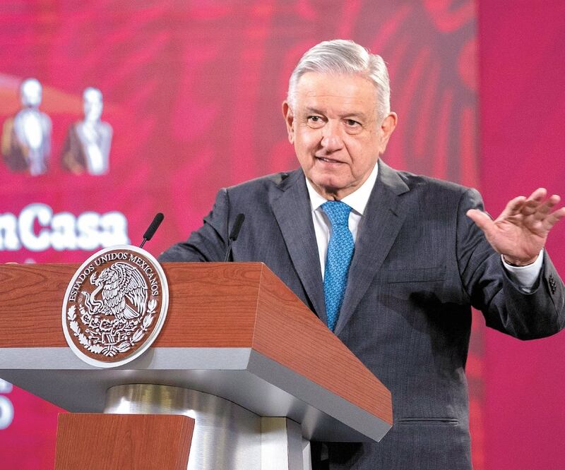 El presidente Andrés Manuel López Obrador insistió en que durante el sexenio de Felipe Calderón hubo un narco-Estado y le pidió que no se enoje con él. SERGIO TAPIA. EL UNIVERSAL
