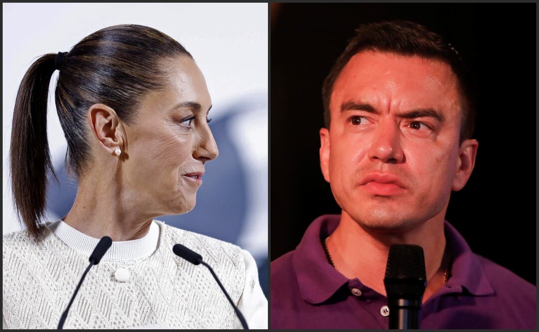 Claudia Sheinbaum y Daniel Noboa, presidentes de México y Ecuador, respectivamente. Foto: EFE