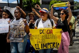 Venezolanos protestan en Caracas contra participación de Delcy Rodríguez en Asamblea de la ONU; "no nos representa"