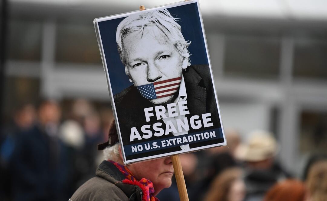 Protestas durante juicio de Julian Assange en Londres (Foto: AFP)