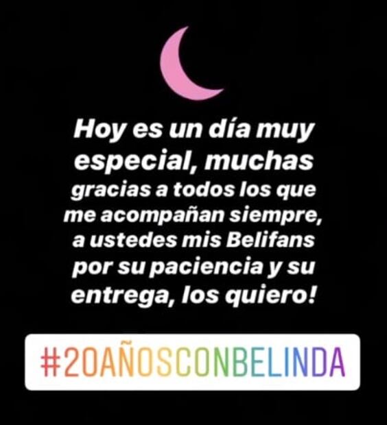 Belinda celebra 20 años de carrera con nostálgicos momentos