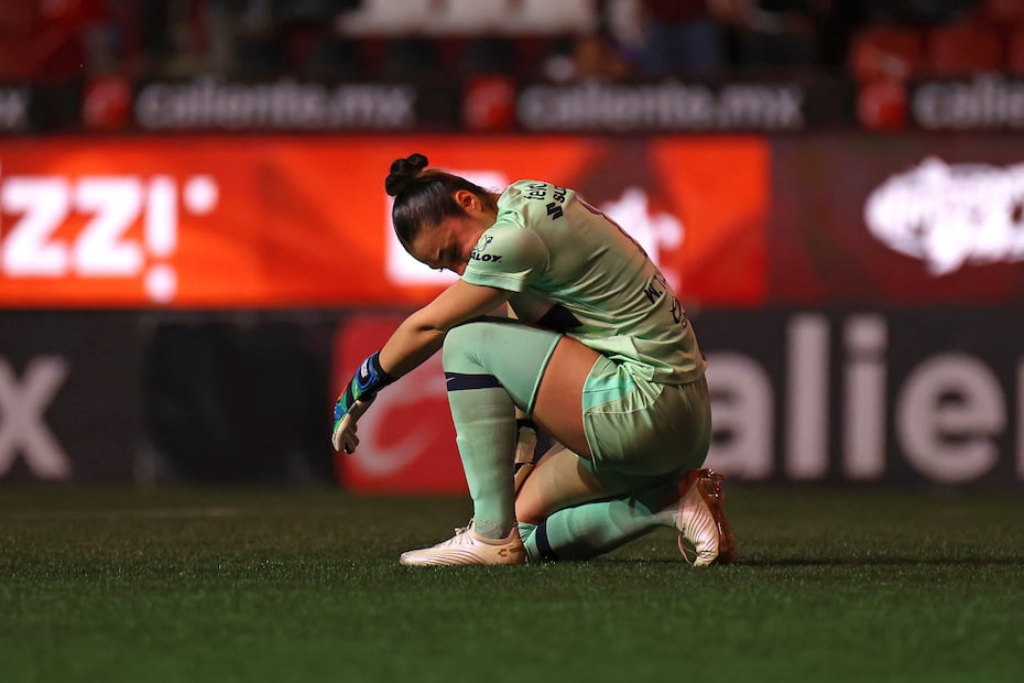 Wendy Toledo en lamento con Pumas, durante la fase regular del Clausura 2026 de la Liga MX Femenil - Foto: Imago7