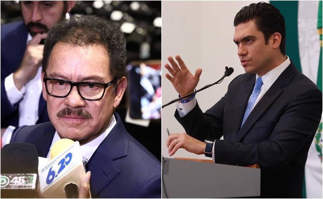 Los coordinadores parlamentarios del PAN, Jorge Romero, y de Morena, Ignacio Mier. Foto: Especial