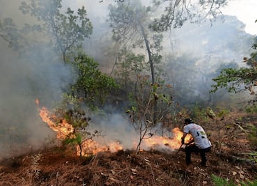 Secretaría de Seguridad del Edomex aclara video viral sobre incendio en Cerro Cuauhtenco; "es una actividad técnica contra el fuego", señala
