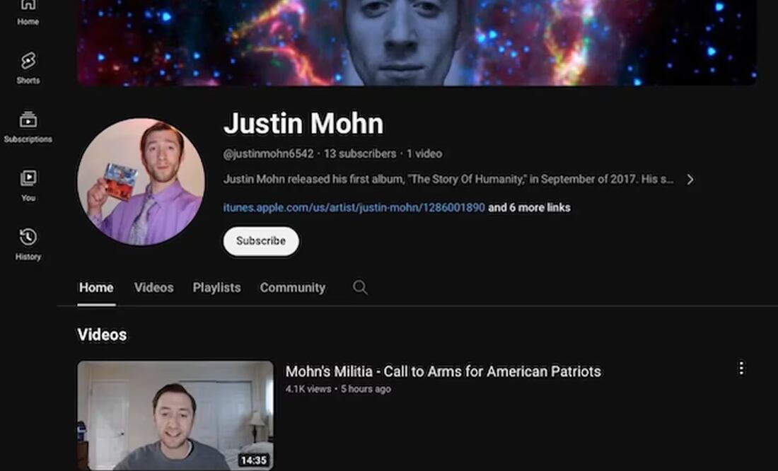 La página de Justin Mohn, acusado de decapitar a su padre. FOTO: ESPECIAL