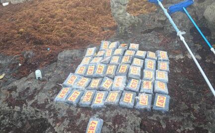 Aseguran 45 paquetes con cocaína en Playa del Carmen, Quintana Roo; estaban sellados con la leyenda "CR7"
