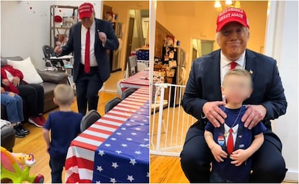 Doble de Trump sorprende a niño en su cumpleaños y se viraliza en TikTok; así fue su reacción
