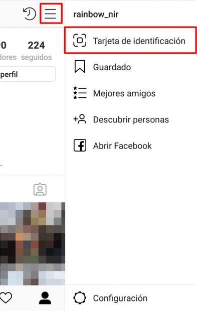Cómo compartir la tarjeta de identificación de Instagram