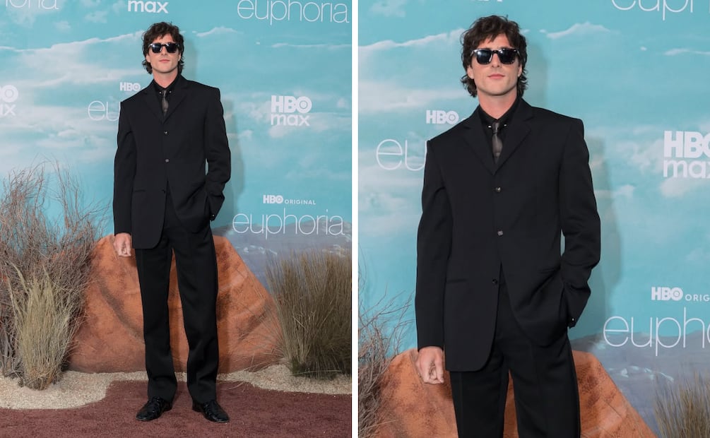 Jacob Elordi lucio elegante con un traje negro de Bottega Veneta. Foto: Instagram @euphoria