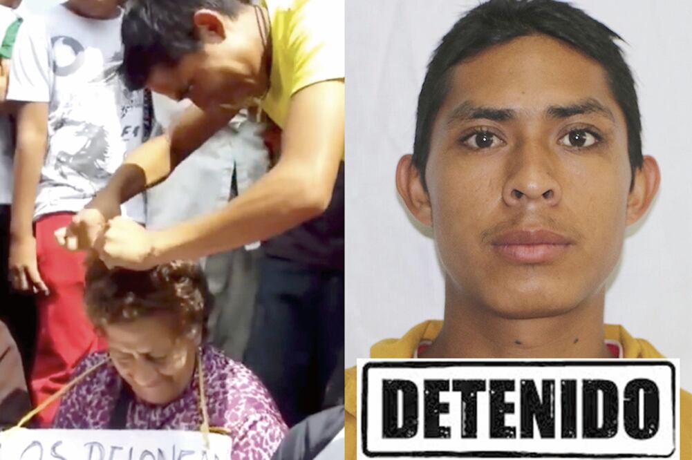 El inculpado aparece en los videos vestido de camisa amarilla mientras corta el cabello a una maestra de la tercera edad (ESPECIAL)