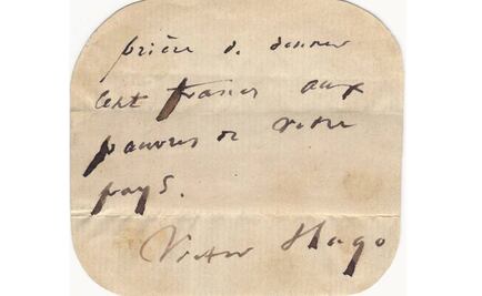 En venta, petición de caridad de Víctor Hugo para los pobres