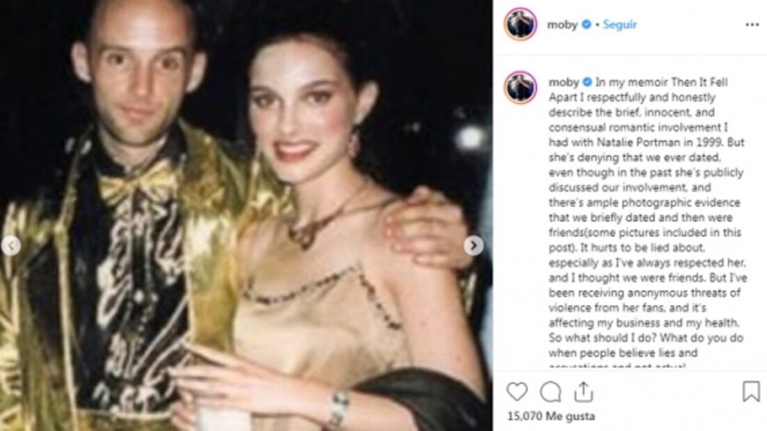 Natalie Portman niega romance con Moby y él publica fotos para demostrarlo