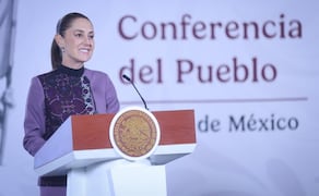 La presidenta Claudia Sheinbaum en la “Mañanera del Pueblo” del 25 de agosto de 2026 en Palacio Nacional. Foto: Luis Camacho/ EL UNIVERSAL