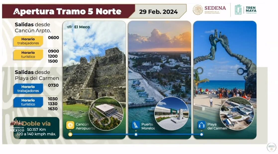 Avanza la apertura del Tramo 5 Norte del Tren Maya para el 29 de febrero. Foto: Especial