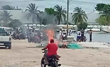 Enfrentamiento entre pescadores de Celestún y Champotón termina con quema de redes y equipos