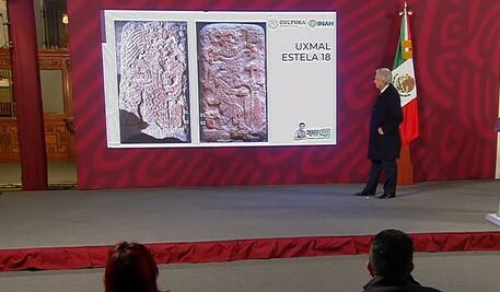 Hallan estela en la zona arqueológica de Uxmal durante trabajos del Tren Maya