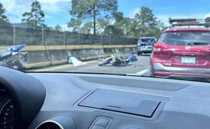 Muere motociclista al chocar con camioneta en la México-Cuernavaca, a la altura de Tres Marías