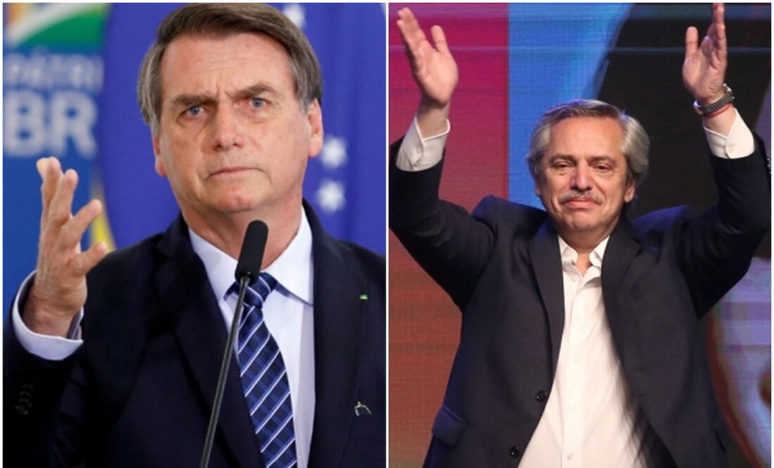 El presidente de Brasil, el derechista Jair Bolsonaro, y el mandatario electo de Argentina, Alberto Fernández, protagonizan un fuerte distanciamiento político de los gigantes de América del Sur. (REUTERS y AFP)