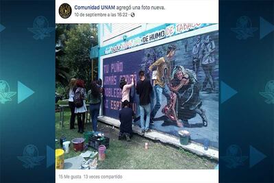 Llevan ataque de porros a mural de CCH Vallejo