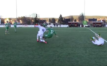 Video. Brutal barrida en el futbol noruego