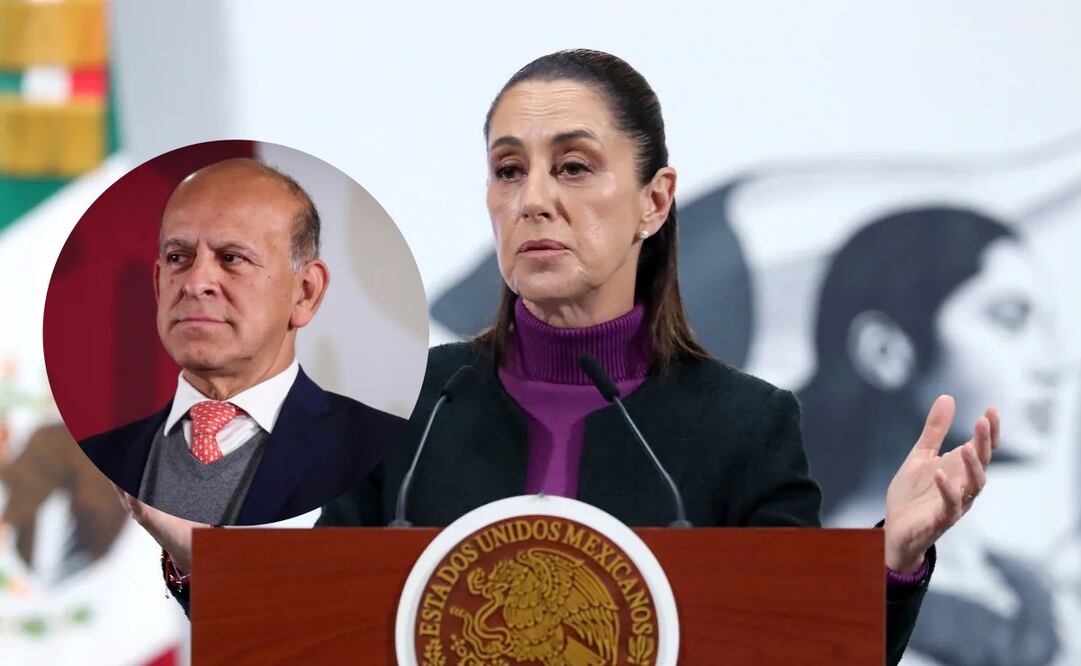 La presidenta de México Claudia Sheinbaum durante una rueda de prensa matutina este lunes, en Palacio Nacional. Foto: EFE/Mario Guzmán
