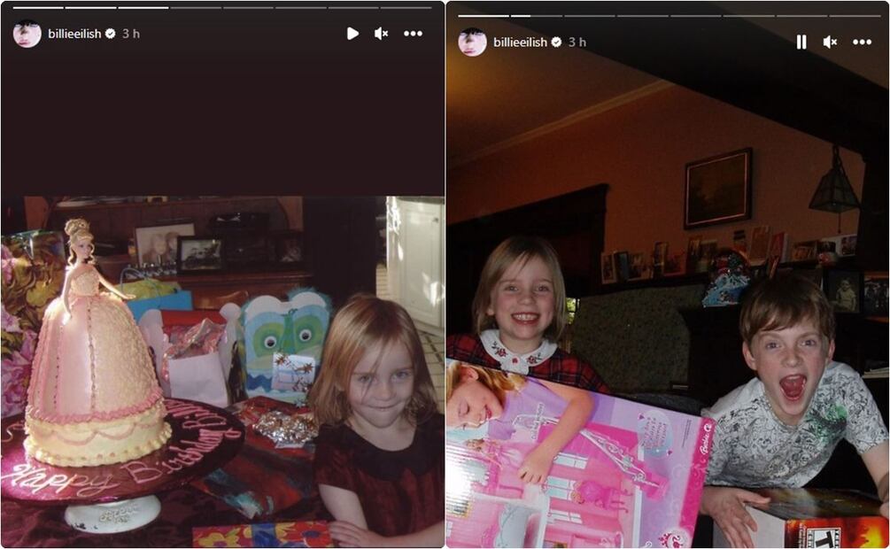 Billie Eilish compartió un par de imágenes en su cuenta de redes sociales donde muestra lo fan que es de Barbie. / Foto: Tomadas de Instagram.