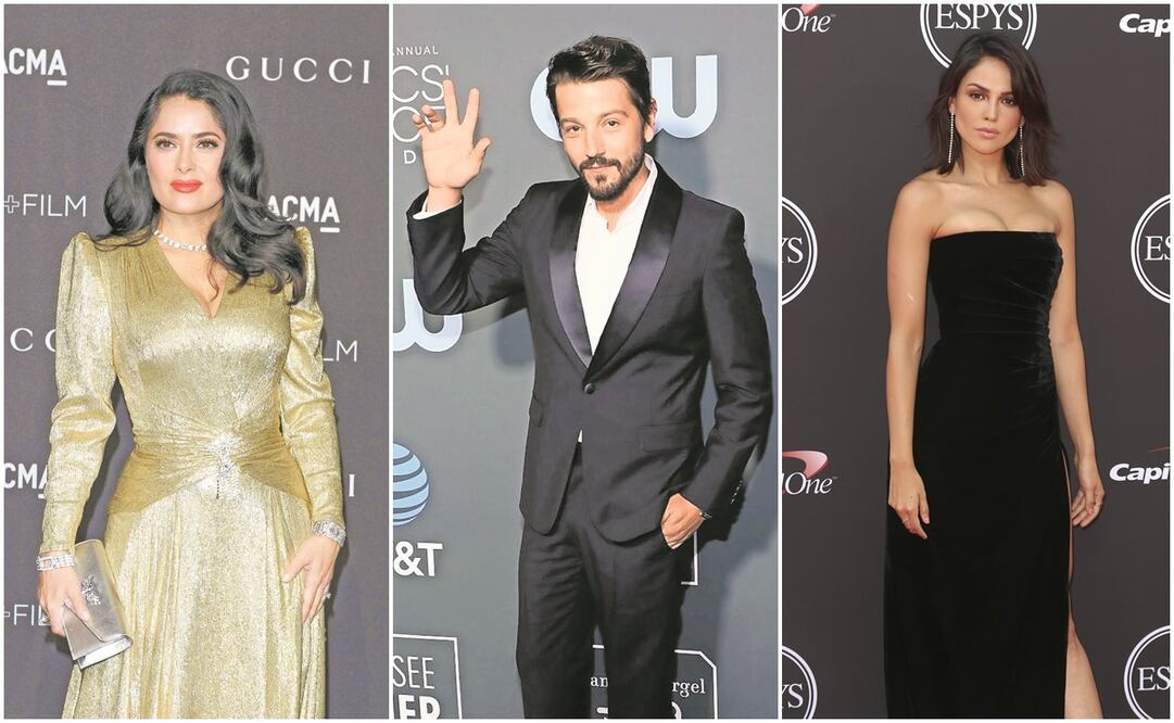 Salma Hayek, Diego Luna y Eiza González son algunos de los mexicanos que tendrán acción en la meca del cine. Fotos: Archivo