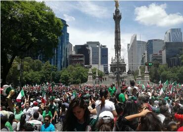El Ángel, una locura por el triunfo de México ante Alemania