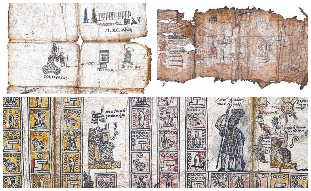 Códices de San Andrés Tetepilco. El codice de abajo narra la fundación de Tenochtitlán; el levantamiento de la iglesia de San Andrés Tetepilco y describe la fundación de San Andrés Tetepilco.