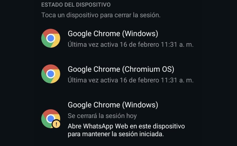 Los dispositivos vinculados en WhatsApp cierran su sesión después de 30 días de inactividad. Foto: Captura de pantalla