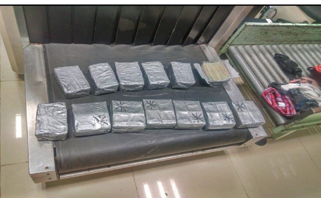 Foto: Especial / Elementos de la SEDENA aseguraron 259 mil dólares en 13 paquetes envueltos con cinta gris, los cuales estaban ocultos en una maleta