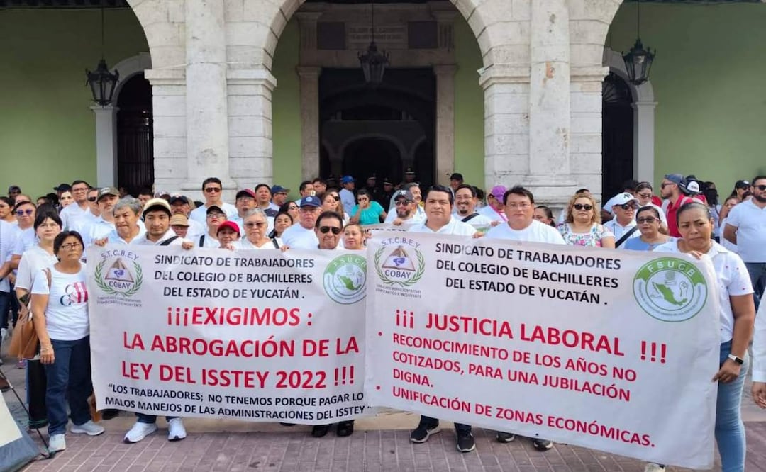 Maestros de la CNTE intensifican protestas en Yucatán y se mantienen en paro desde el 15 de mayo (23/05/2025). Foto: Especial