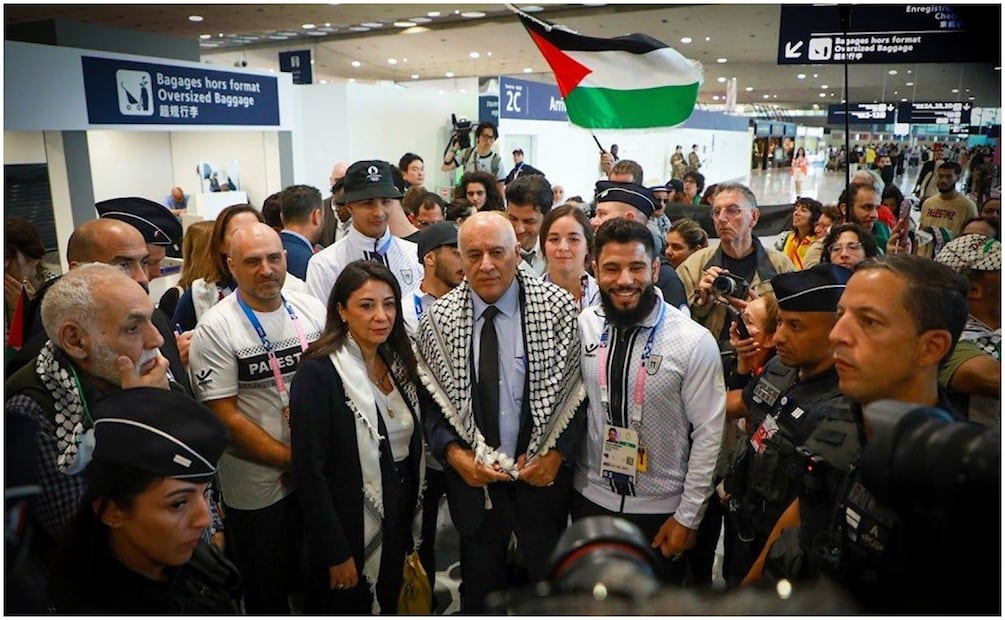 El presidente del Comité Olímpico Palestino, Jibril Rajoub. Foto: X (@ecuador_today)