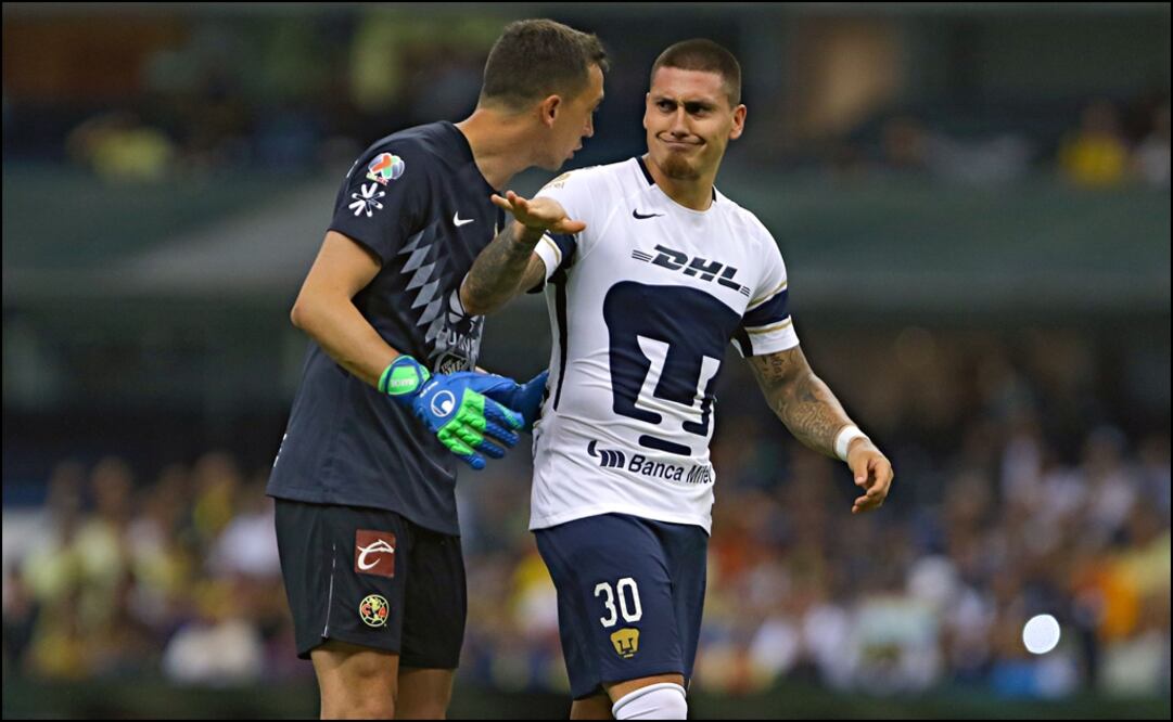 Agustín Marchesín y Nicolás Castillo en un el Clausura 2018. Foto: Imago7