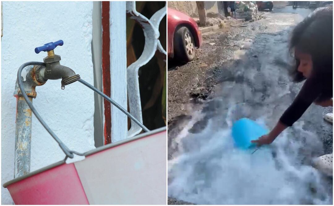 El Organismo de Agua Alcantarillado y Saneamiento informó que el 92 % de las fugas de agua potable se registran dentro de los domicilios y 7% en la red de distribución; los vecinos que no cuentan con agua potable lamentan el desperdicio del vital líquido. Foto: Especial