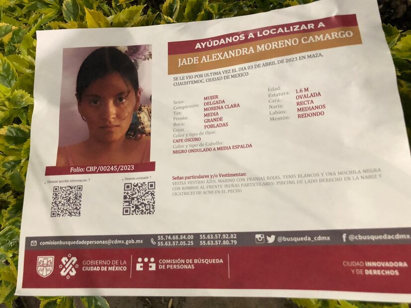 Buscan a Jade Alessandra de 15 años. Foto: Especial